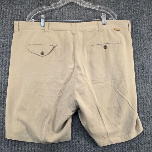 Jamaica Jaxx Mens Silk Chino Shorts Tan Size 40 Slash Pockets - Picture 3 of 13